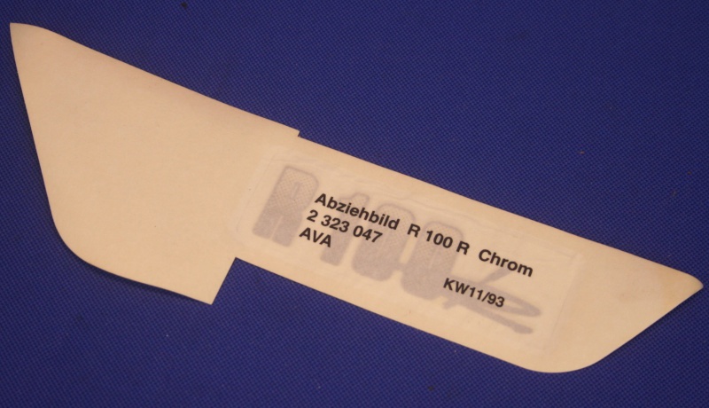 Aufkleber R100R Chrom Batterieabdeckung alter Lagerbestand!