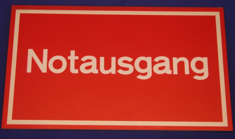 Hinweisschild Notausgang ca. 25x15cm rot