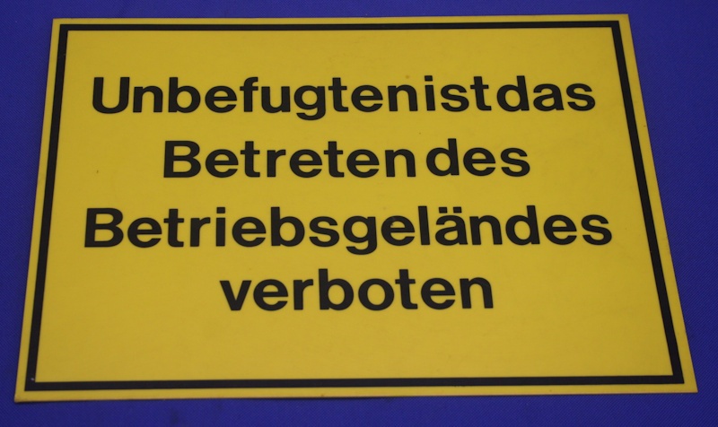 Hinweisschild Unbefugten d.Betriebs verboten gelb ca.35x25cm