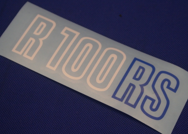 Aufkleber R100RS weiß/blau 81-84 Batterieabdeckung