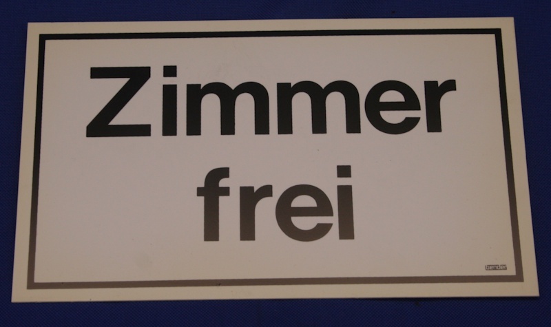 Hinweisschild Zimmer frei ca.25x15cm weis