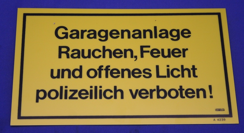 Hinweisschild Garagenanlage ca. 25x15 cm gelb