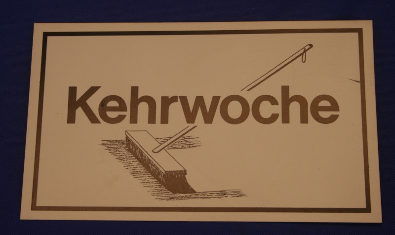 Hinweisschild Kehrwoche ca. 25x15cm weis