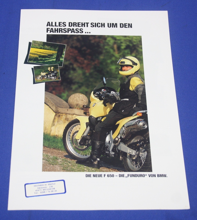 Prospekt BMW F650 F650ST deutsche Ausg. Modell 1997 8Seitig