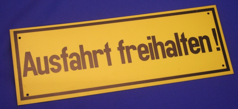 Hinweischild Ausfahrt freihalten gelb ca. 35x12,5 cm