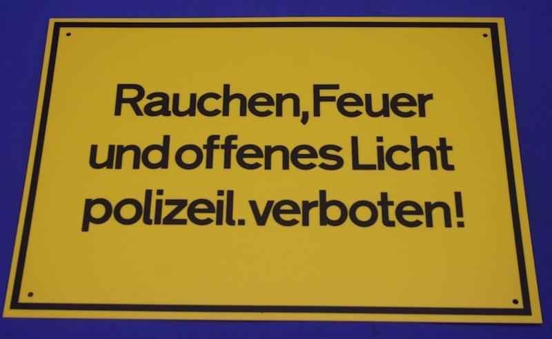 Hinweisschild Rauchen, Feuer u.offenes Licht gelb ca.35x25cm