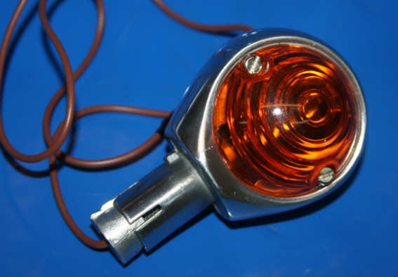 Ochsenaugenblinker 22mm Aluminium Nachbau mit 12V Lampe