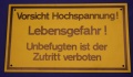 Hinweisschild Vorsicht Hochspannung ca. 25x15cm gelb gelocht