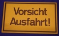 Hinweischild Vorsicht Ausfahrt ca. 25x15cm gelb