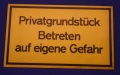 Hinweisschild Privatgrundst&uuml;ck gelb ca. 25x15 cm