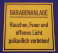 Hinweisschild Garagenanlage ca. 25x25 cm gelb