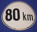 Aufkleber 60 km ca. 19 cm rund wei&szlig;