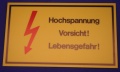Hinweisschild Hochspannung Vorsicht! ca. 20x12cm gelb