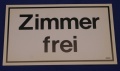 Hinweisschild Zimmer frei ca.25x15cm weis