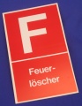 Hinweischild Feuerl&ouml;scher (F) ca. 15x25 cm rot