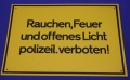 Hinweisschild Rauchen, Feuer u.offenes Licht gelb ca.35x25cm