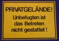 Hinweischild Privatgrundst&uuml;ck gelb ca. 35x25 cm