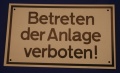 Hinweisschild Betreten d.Anlage verboten ca.25x15cm ws geloc