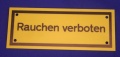 Hinweisschild Rauchen verboten gelb ca. 15x6 cm gelocht